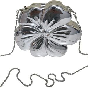 Silver Floral Chain Bag